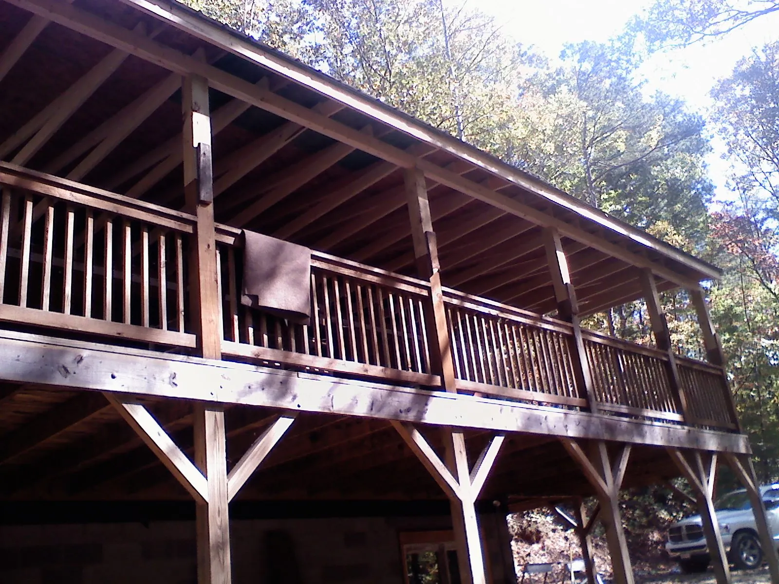 Timber framing under a new elevated porch and deck — Roof Leak Repair in Reidville by Roofing Brothers